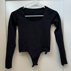 SKIMS Black Long Sleeve Bodysuit